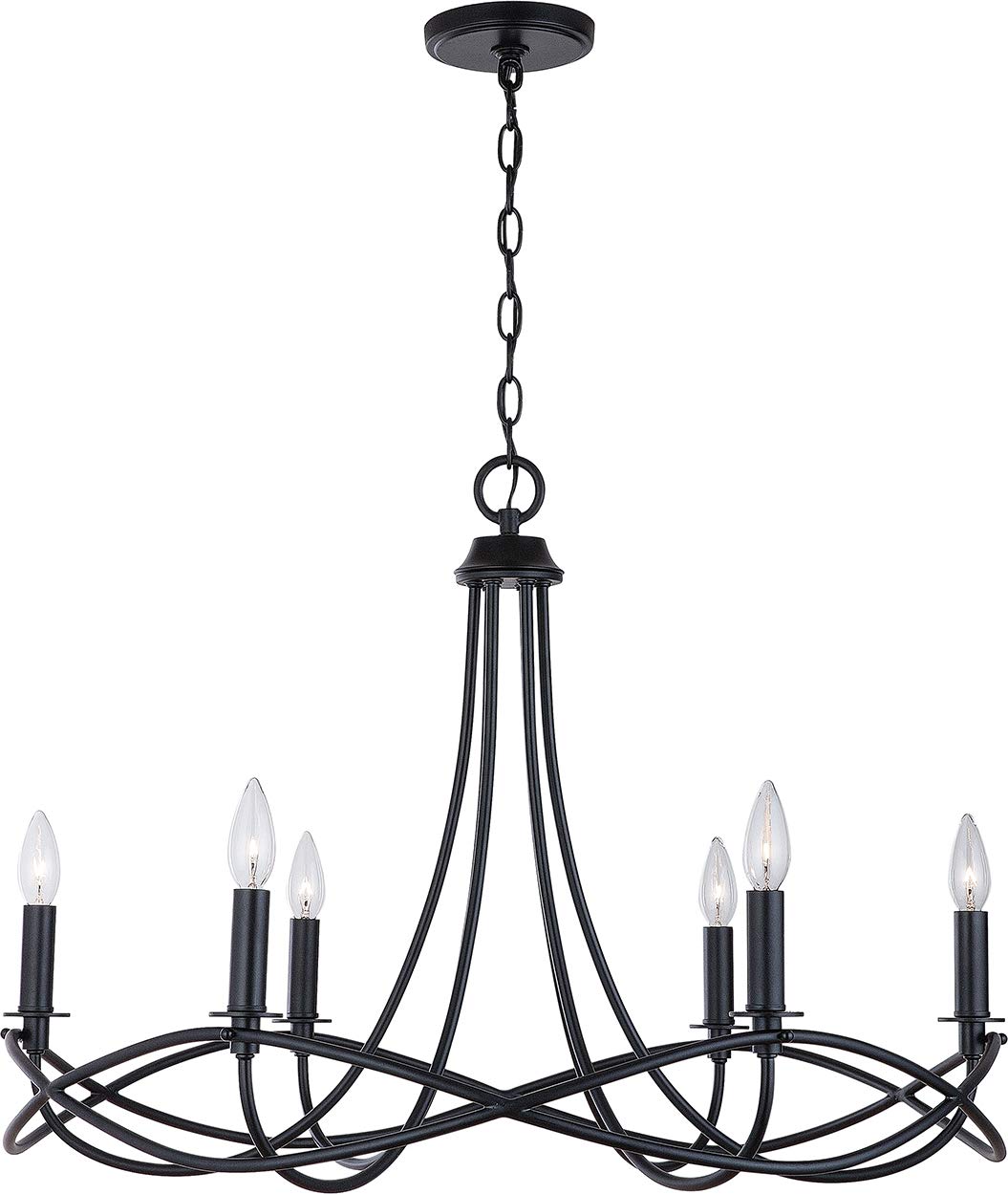 Capital Lighting 431661MB Sonnet Waving Metal Frame Candle Chandelier (6-Light)