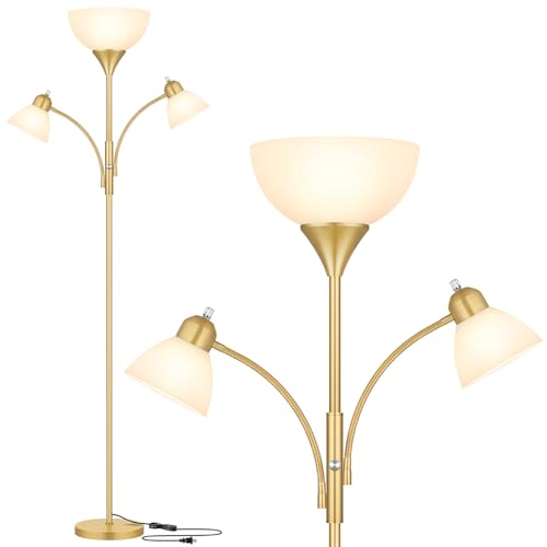 Torchiere Floor Lamps for Living Room (Gold)