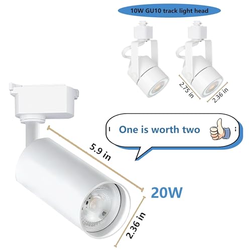 8 Pack White H Type LED Track Lighting Kit 6000K