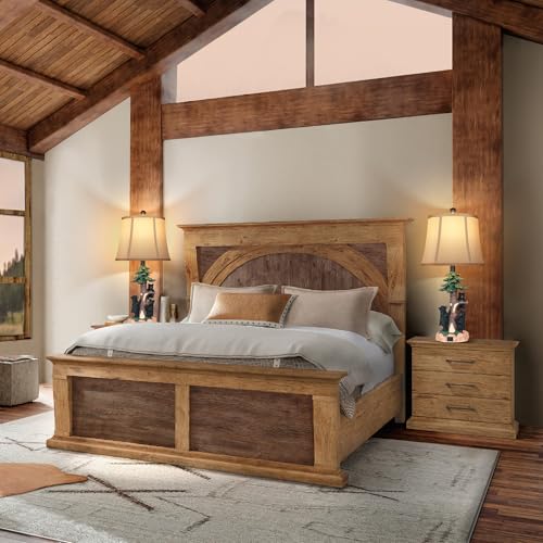 Rustic Farmhouse Climbing Bear Table Lamps Set of 2 for Living Room with USB A+C (Farmhouse)