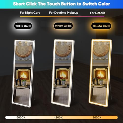 Full Length Mirror with Light (Led-rect / 64"L x 21"W)
