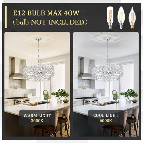 24" Chrome Crystal Chandelier (Big Drum Chrome)