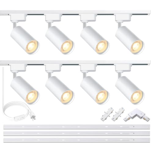 8 Pack White H Type LED Track Lighting Kit 6000K
