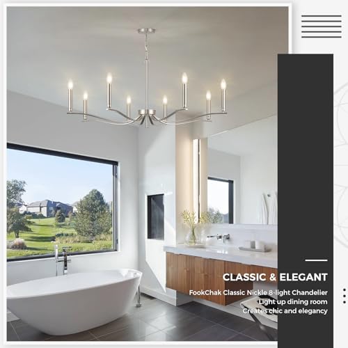 Nickel Chandeliers for Dining Room (Nickel / 43.7 inch)