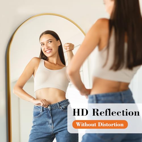 Arched Full Length Floor Mirror 56"x15" (Gold-arched / 56"L x 15"W)