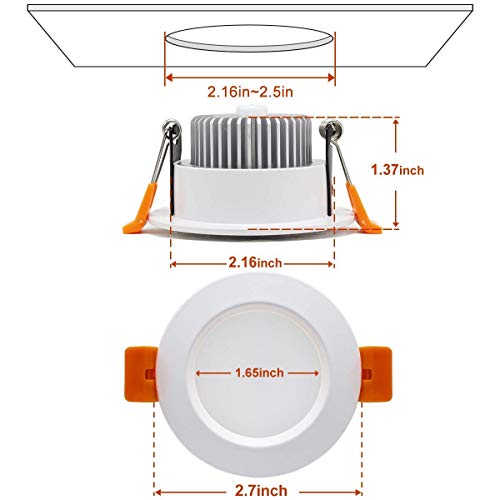 Smart 2 Inch LED Recessed Lighting RGB WiFi Downlight (RGB (Red, Green, Blue) / 4 Pack (White))