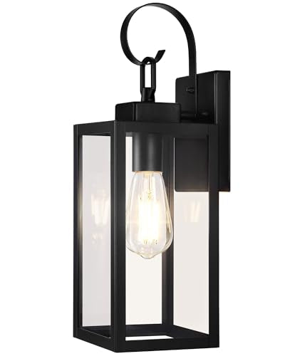 16.5" Large Outdoor Wall Light Fixture (Matte Black / 16.5")
