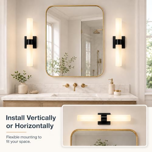 Wall Sconce Set of 2 (Black / 17in)
