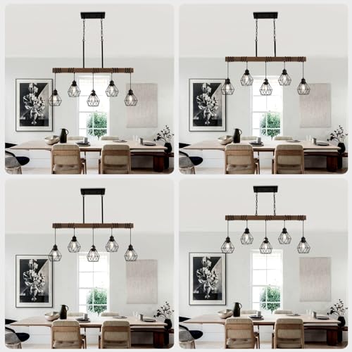 Farmhouse Dining Room Light Fixture (Black / 5-Light)