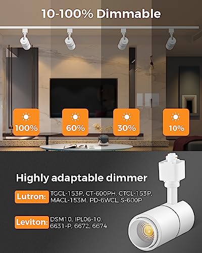 3 Color Zoomable 10W LED Track Lighting Heads H Type (White)