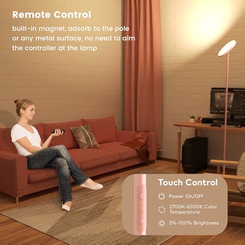 Torchiere Floor Lamp (Pink)