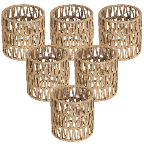 6 Pack Rattan Lamp Shade Mix