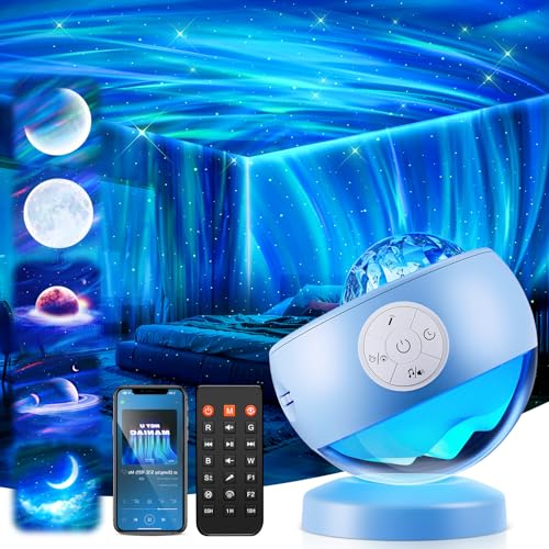 Ambient Lighting Sound Machine Aurora Night Light Projector with 30 Sounds (blue 3)