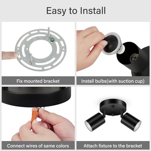LED 2 Light Track Lighting Kit (2 Light-Black)