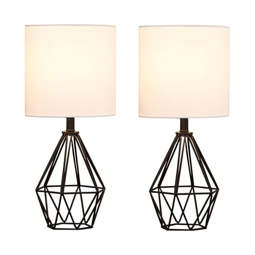 Small Table Lamp Set of 2 Black (Black 2 pack)