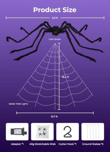 Halloween Decorations Spider Web Lights