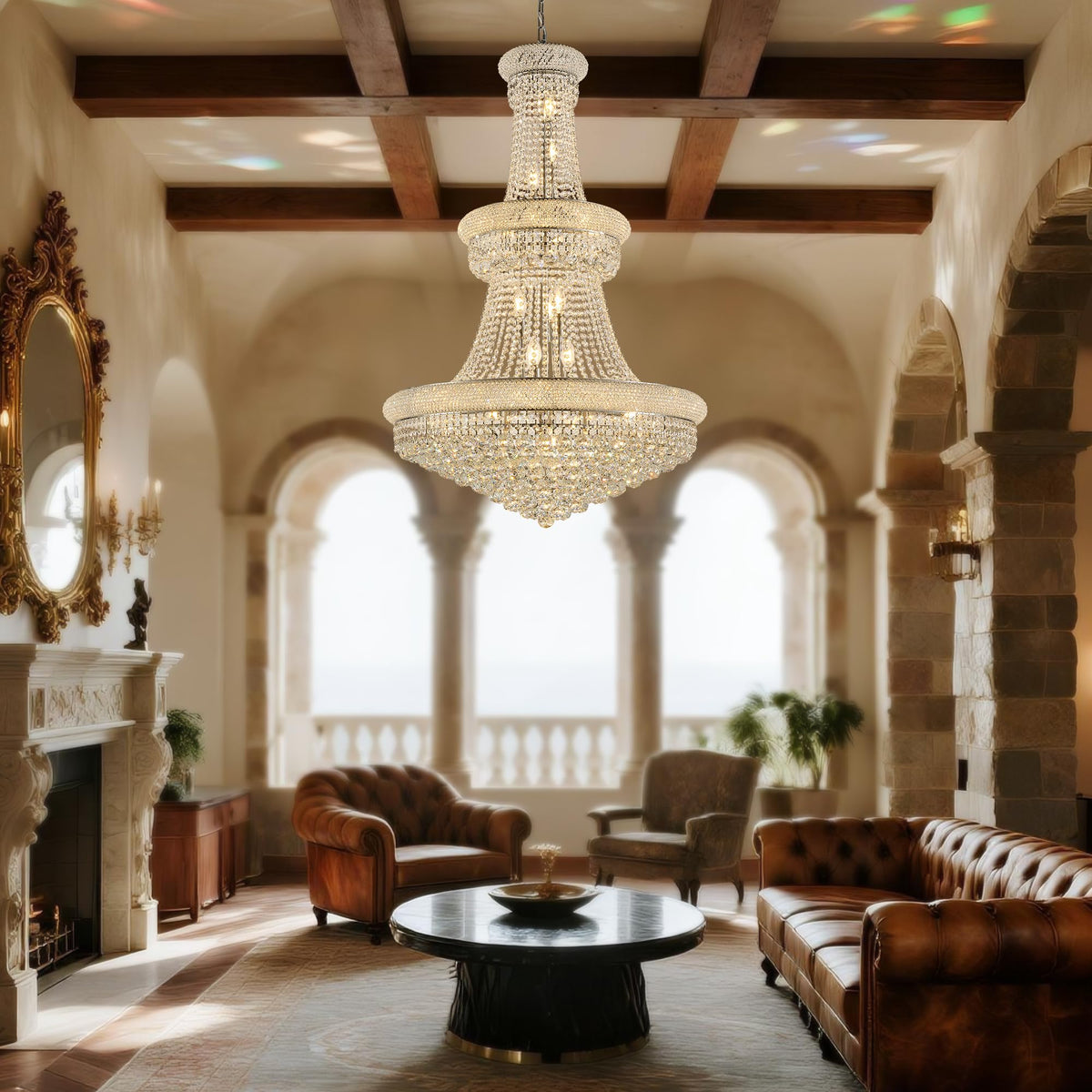 32" W 27 Light Luxury Foyer Chandeliers (32"(Silver))