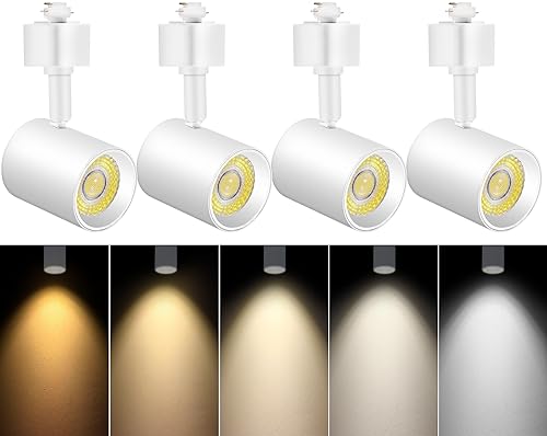 5 Color LED Track Lighting Heads H Type Track Light Heads Dimmable (White / 4 Pack)
