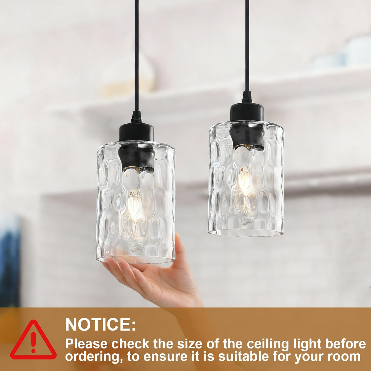 3 Pack Black Modern Pendant Light Fixtures (Black-3Pack)