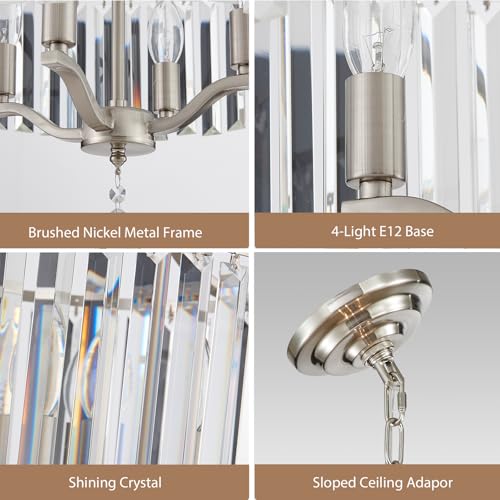 Modern Crystal Chandeliers Round 4 (169-Brushed Nickel)