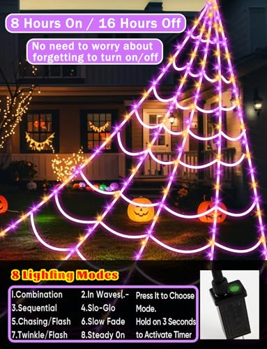 Spider Webs Halloween Decorations Lights