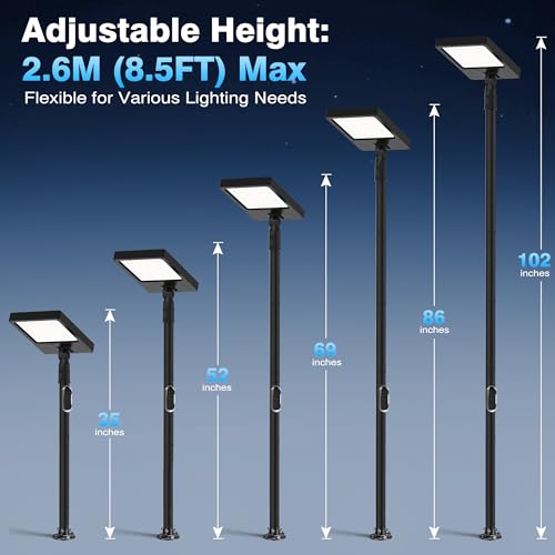 100" Solar Lamp Post Lights with Pole & Remote (100″ with die-cast base(Drill-Mount, Immovable))