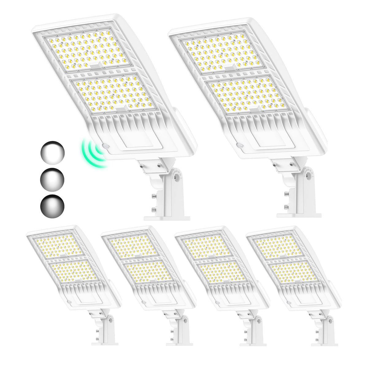 6Pack 400W LED Parking Lot Lights Arm & Slip Fitter Mount Dusk to Dawn (400W)