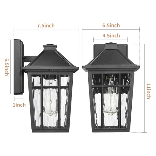 2pcs Outdoor Wall Lights (Black / 11inch-2pack)