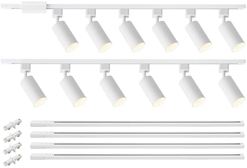 12 Light GU10 LED Track Lighting Kit (White)