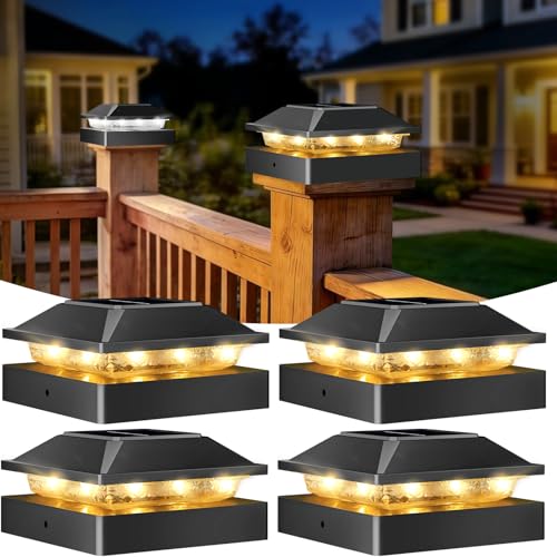 4x4 Solar Post Cap Lights (Black / 4 Packs)