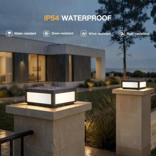 Outdoor Post Lights Dark Gray Square Column Lighting