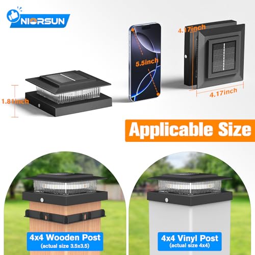 4x4 Post Solar Lights Color Changing (Black)