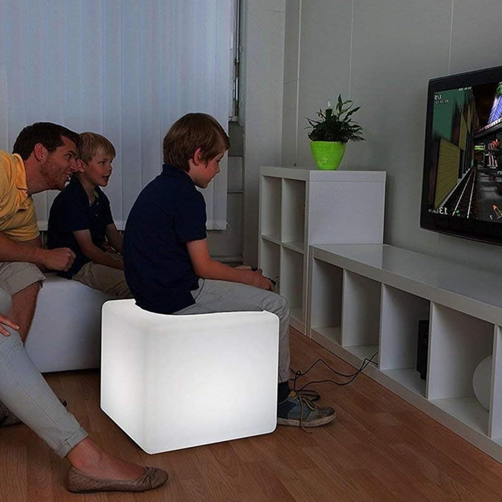 Cube Lights LED Cube Floor Lamp LED Glow Cube Seat w (20cm / White)