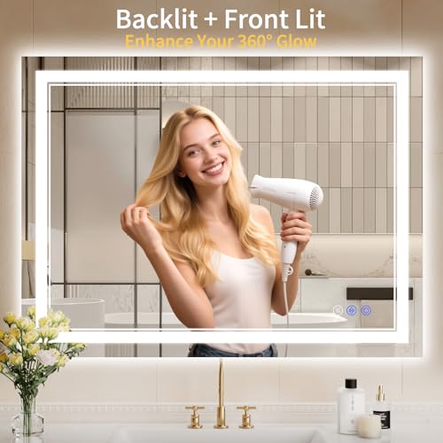30"x40" LED Bathroom Mirror with Lights (30"L x 40"W)