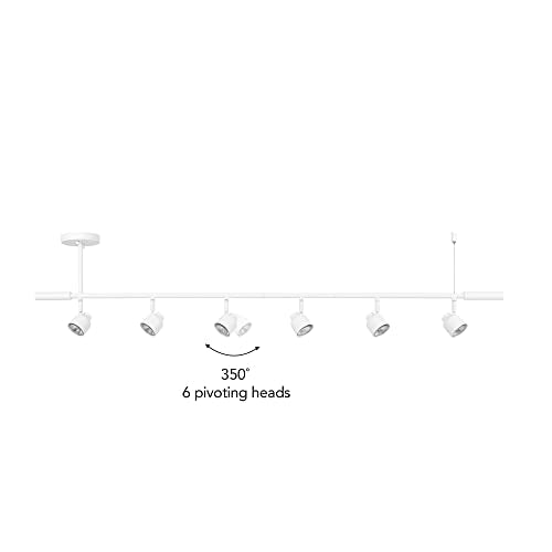 64000054 6 Light Adjustable Height Track Lighting (Matte White, Eastwood)