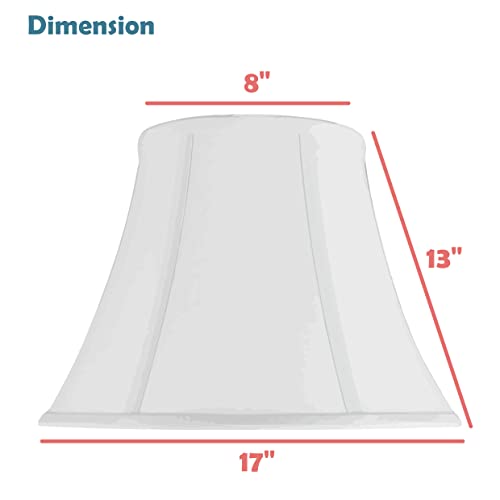38004 2 Traditional Handsewn Bell Shaped Collapsible Spider Construction Lamp Shade in Cream