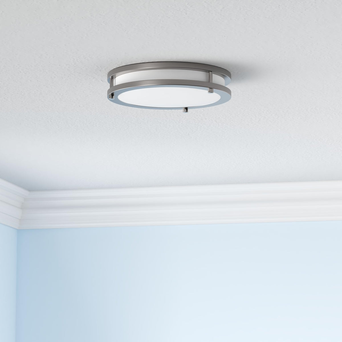 LED 12" Round Flush Mount Lighting (Brushed Nickel)