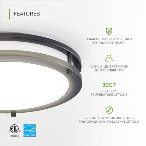 LED 18" Round Flush Mount Lighting (Oil-Rubbed Bronze)