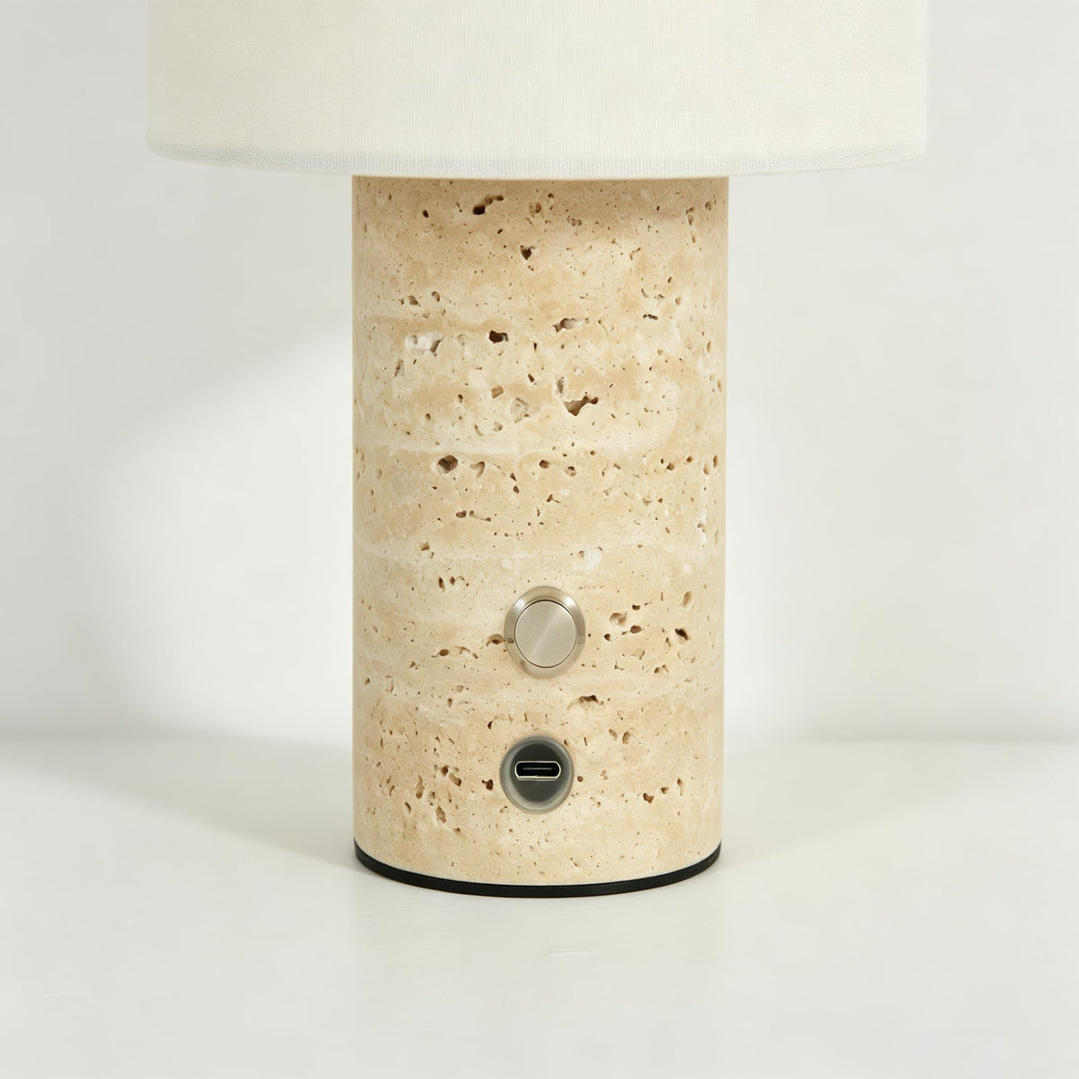 Marble Lamp Rechargeable Cordless Stone Touch Table Lamp (Travertine Stone)