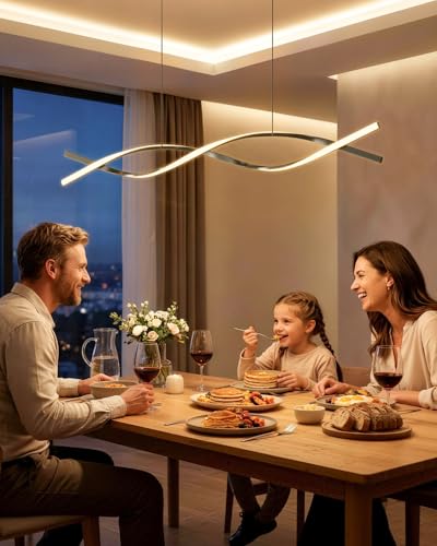 47.2in Kitchen Island Light (Black-Wave / 47.2in)