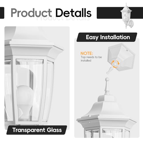 Dusk to Dawn Outdoor Porch Light with Bulb (White / Dusk to Dawn-Aluminum)