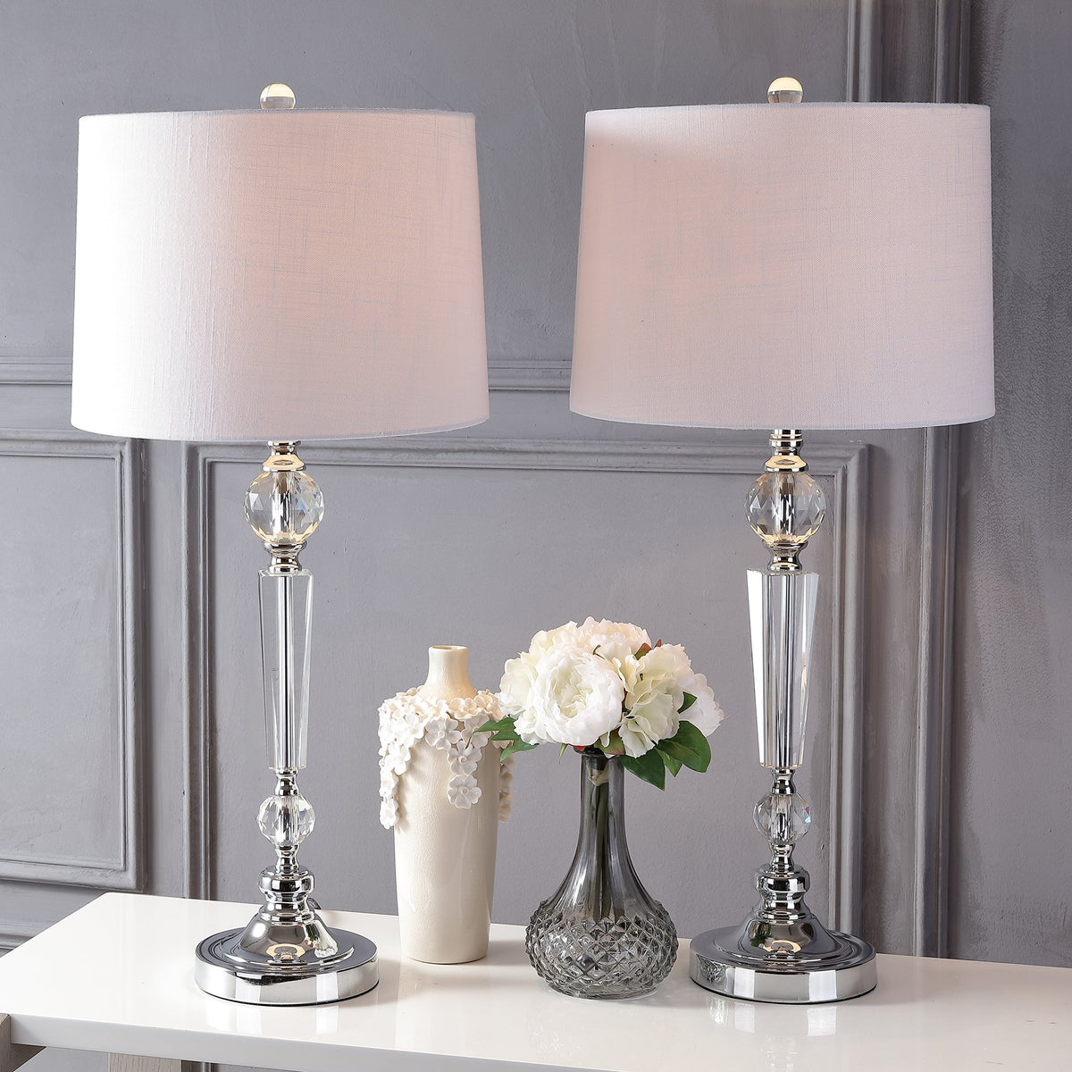 Emma 29.5" Clear Crystal Candlestick Table Lamp