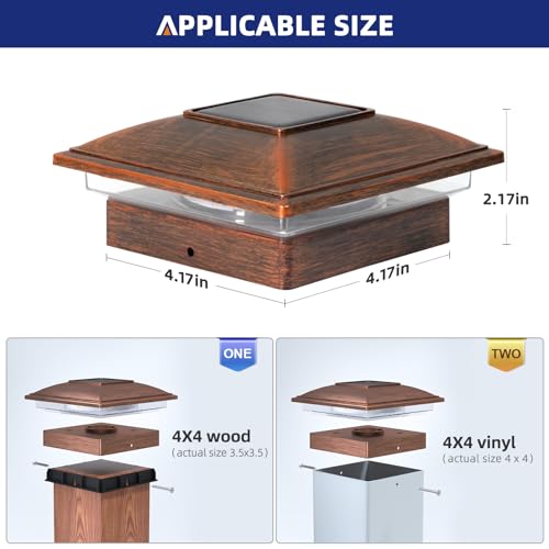 Solar Post Cap Lights (Brushed Copper)