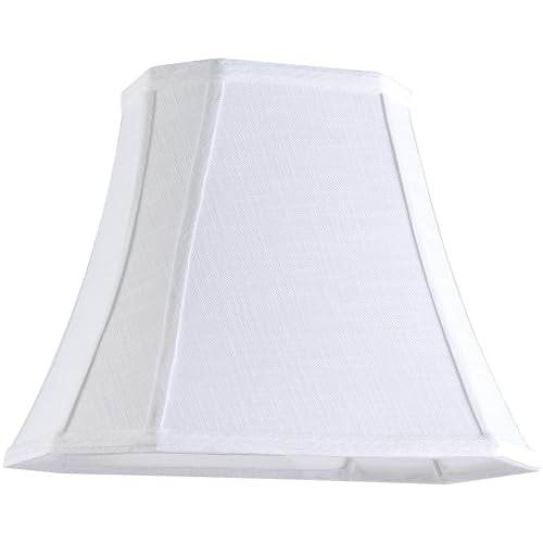 Off White Square Lamp Shades for Floor Lamps (8 x 14 x 11 inches - 2 Pack / Off White Linen)