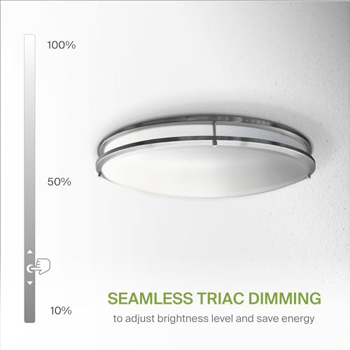 LED 24" Oval Flush Mount Lighting (Brushed Nickel)