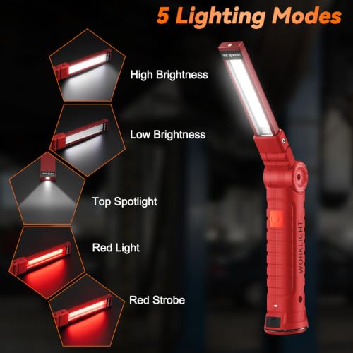 12Pack Magnetic Rechargeable LED Work Light (Red)