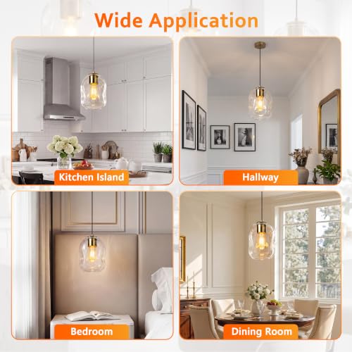 Pendant Lights Kitchen Island (Gold-8.7"H / 3 Pack)