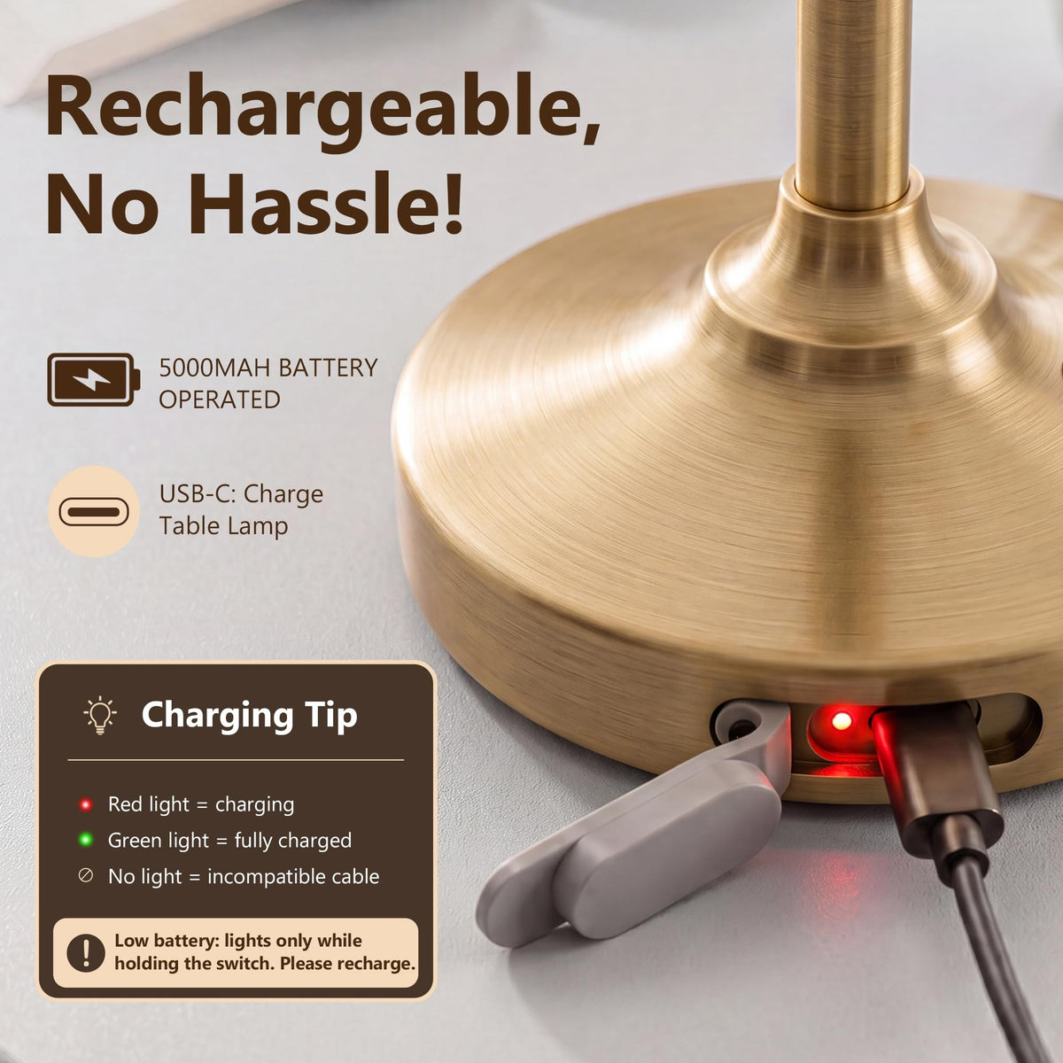 Table Lamp Cordless Lamp (Gold)