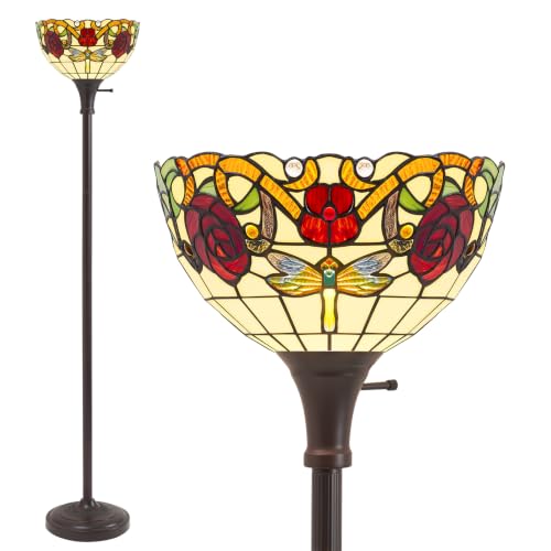 Tiffany Floor Lamp (Floral Dragonfly)