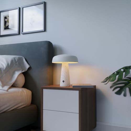 Novogratz x Globe 10" 3.5W LED Integrated Rechargeable Table Lamp (Off-White)